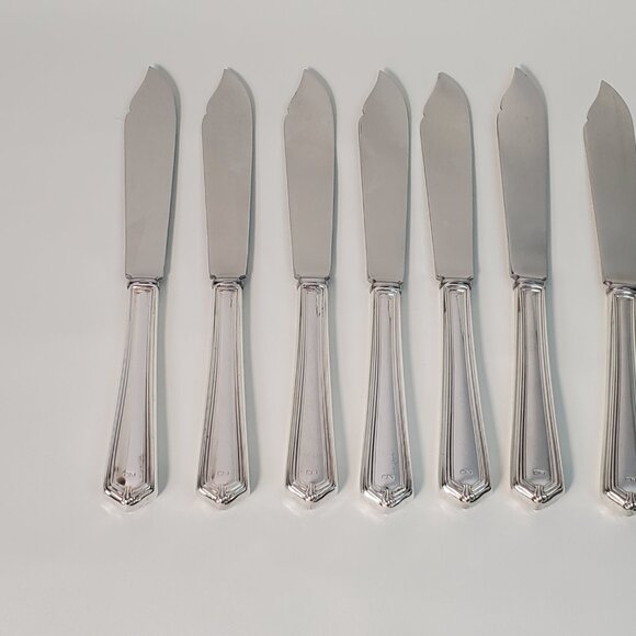Vintage CN Railway Silverplated Fish Knives possibly 1960s–70s Set of 7 - Picture 4 of 8